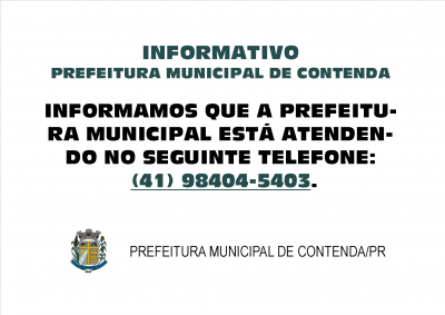 TELEFONE DE CONTATO PREFEITURA MUNICIPAL DE CONTENDA