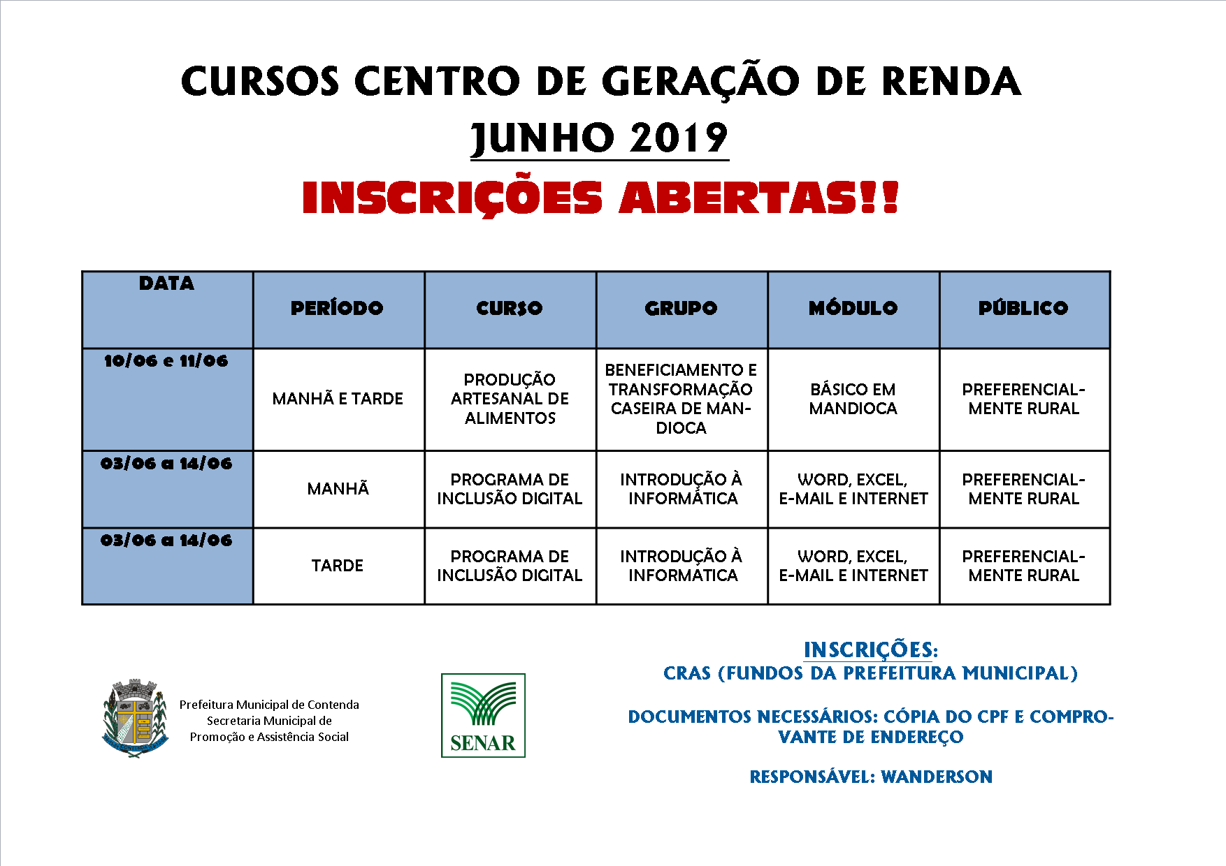 CURSOS CENTRO GERAÇÃO DE RENDAS