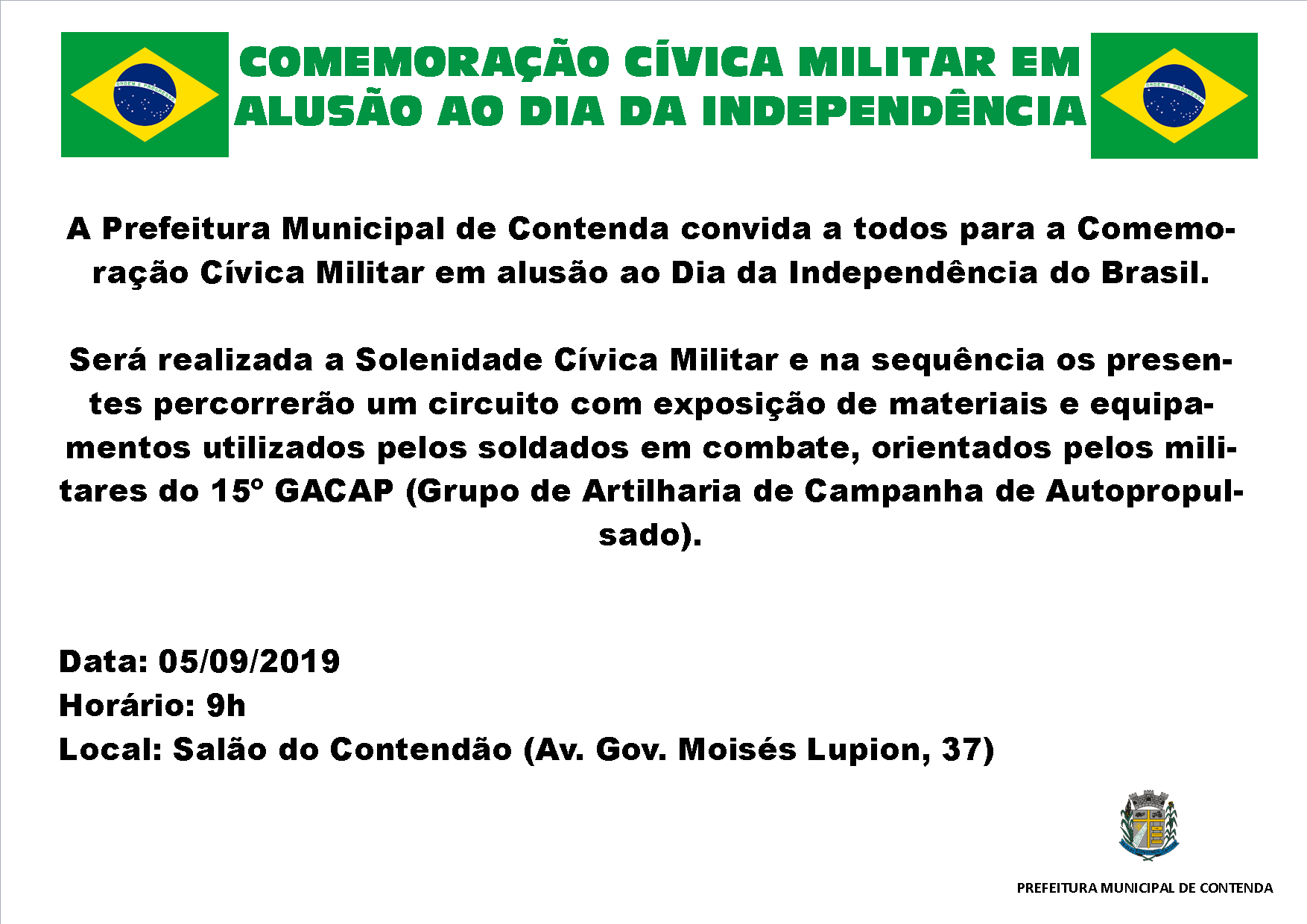 COMEMORAÇÃO AO DIA DA INDEPENDÊNCIA