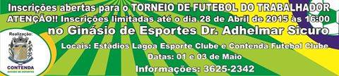 Inscrições Abertas para o Torneio do Trabalhador Futebol de Campo