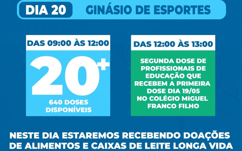 Vacinação Covid-19 20 anos ou mais!