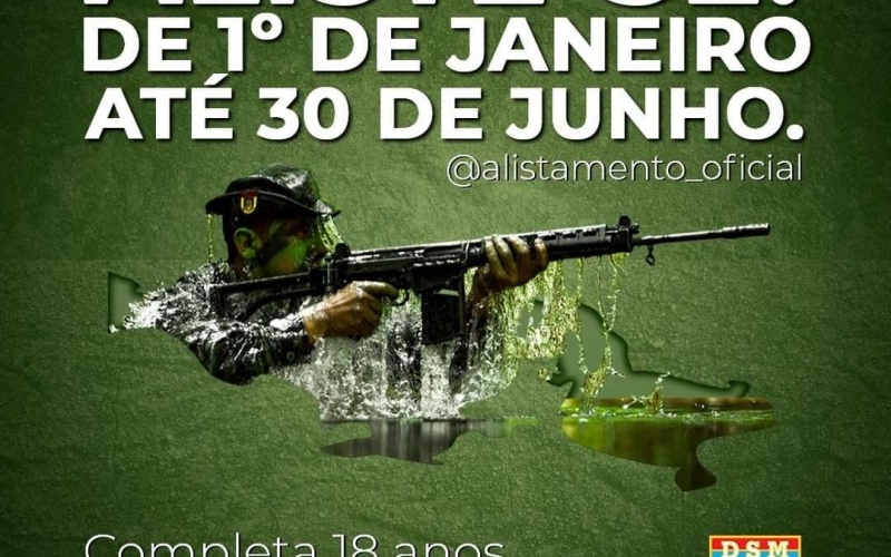 Contenda: alistamento militar deve ser feito até 30 de junho