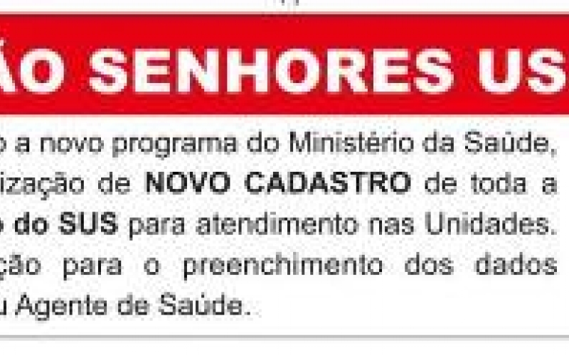 Cadastramento do Cartão SUS