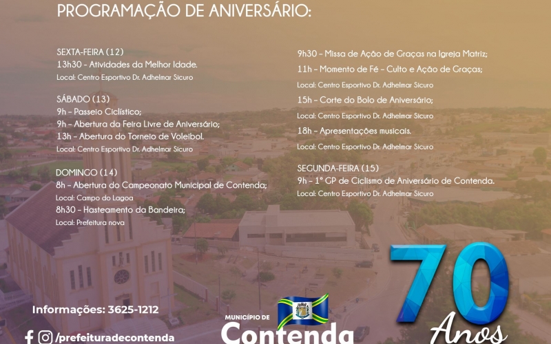 Contenda completa 70 anos no domingo (14)