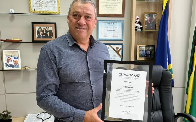 Contenda recebe certificado do Pró-Metrópole